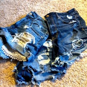 Set of 3 American Eagle High Rise Jean Shorts